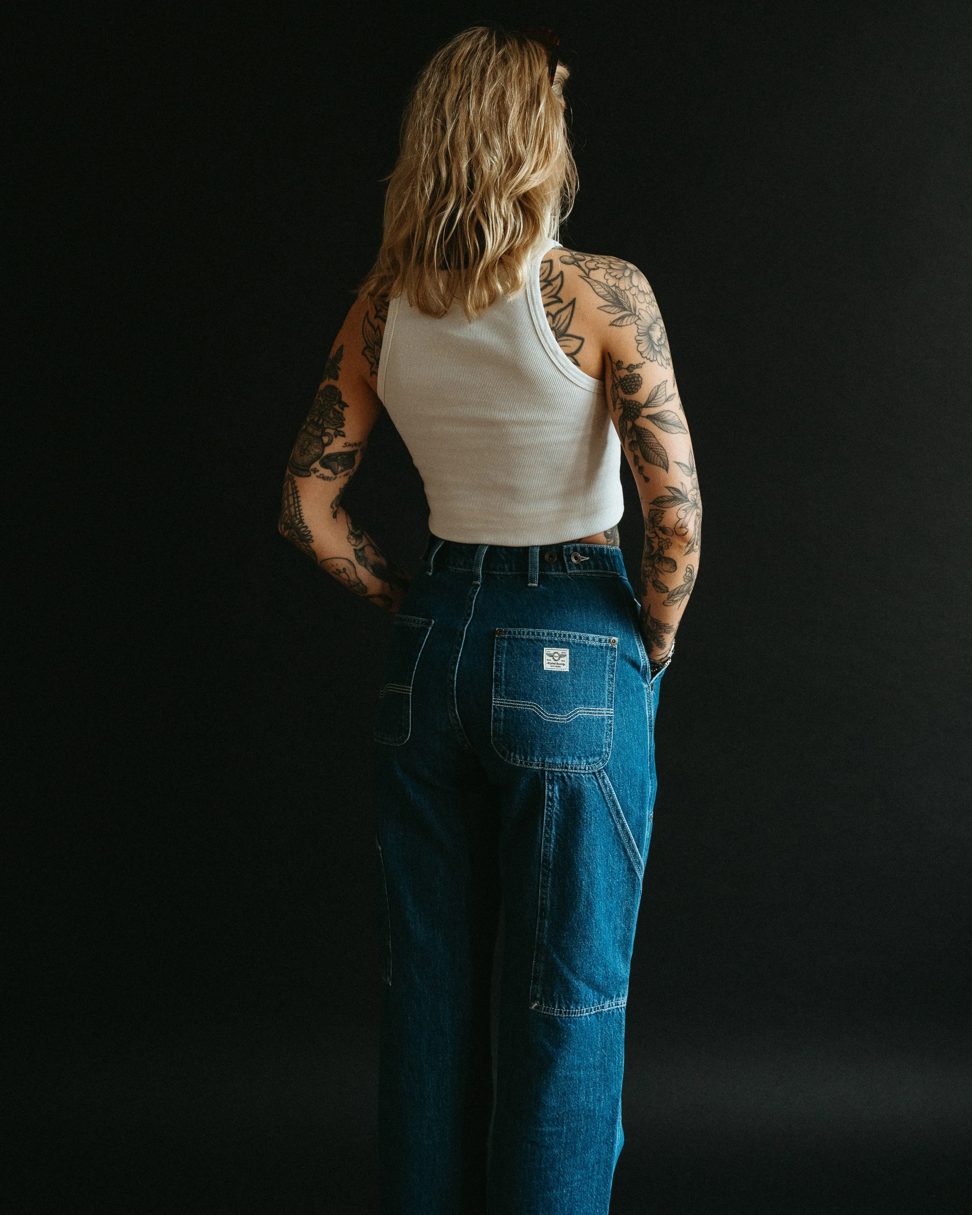 Albion Carpenter Pant - Washed Denim,Women Tops