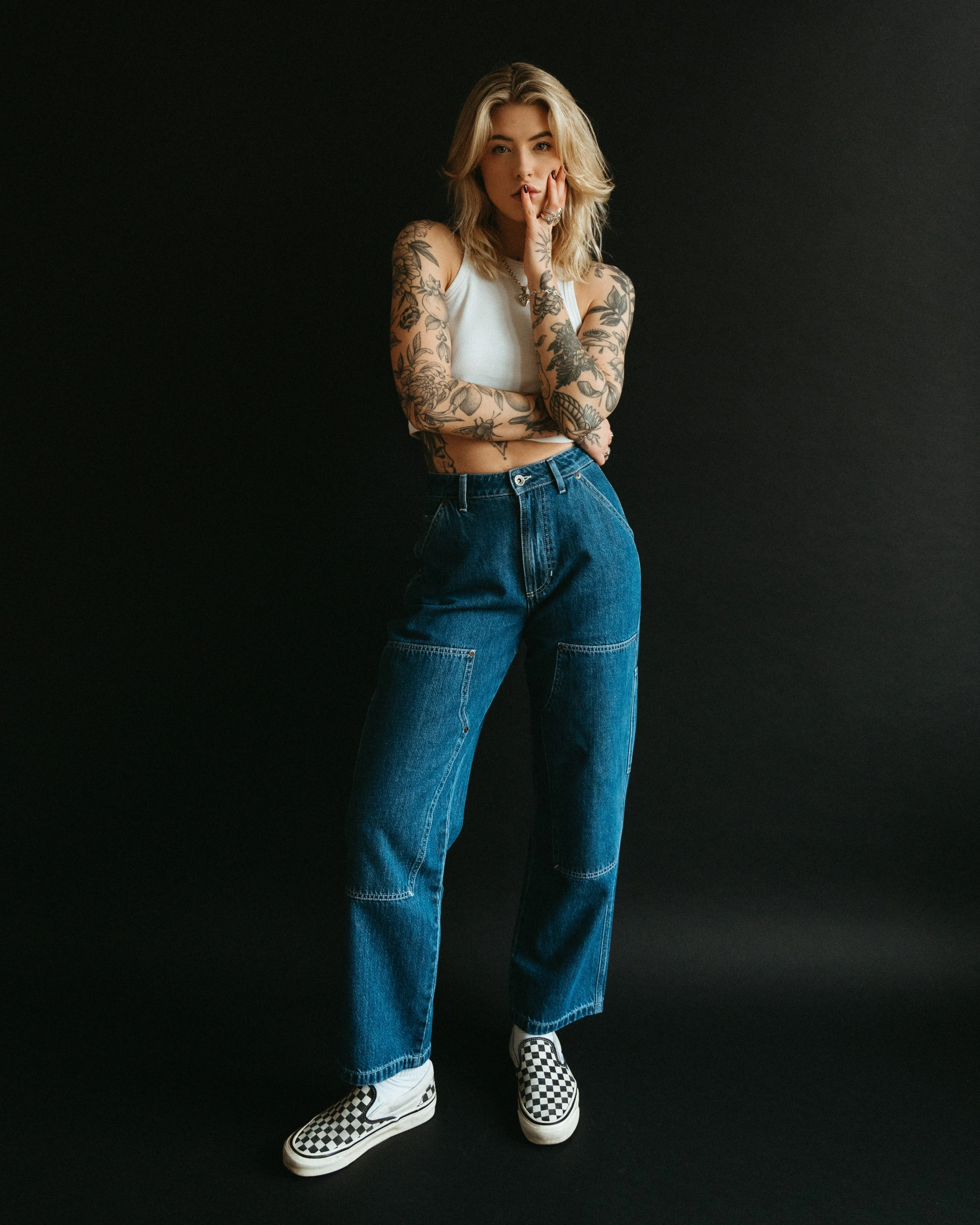 Albion Carpenter Pant - Washed Denim,Women Tops