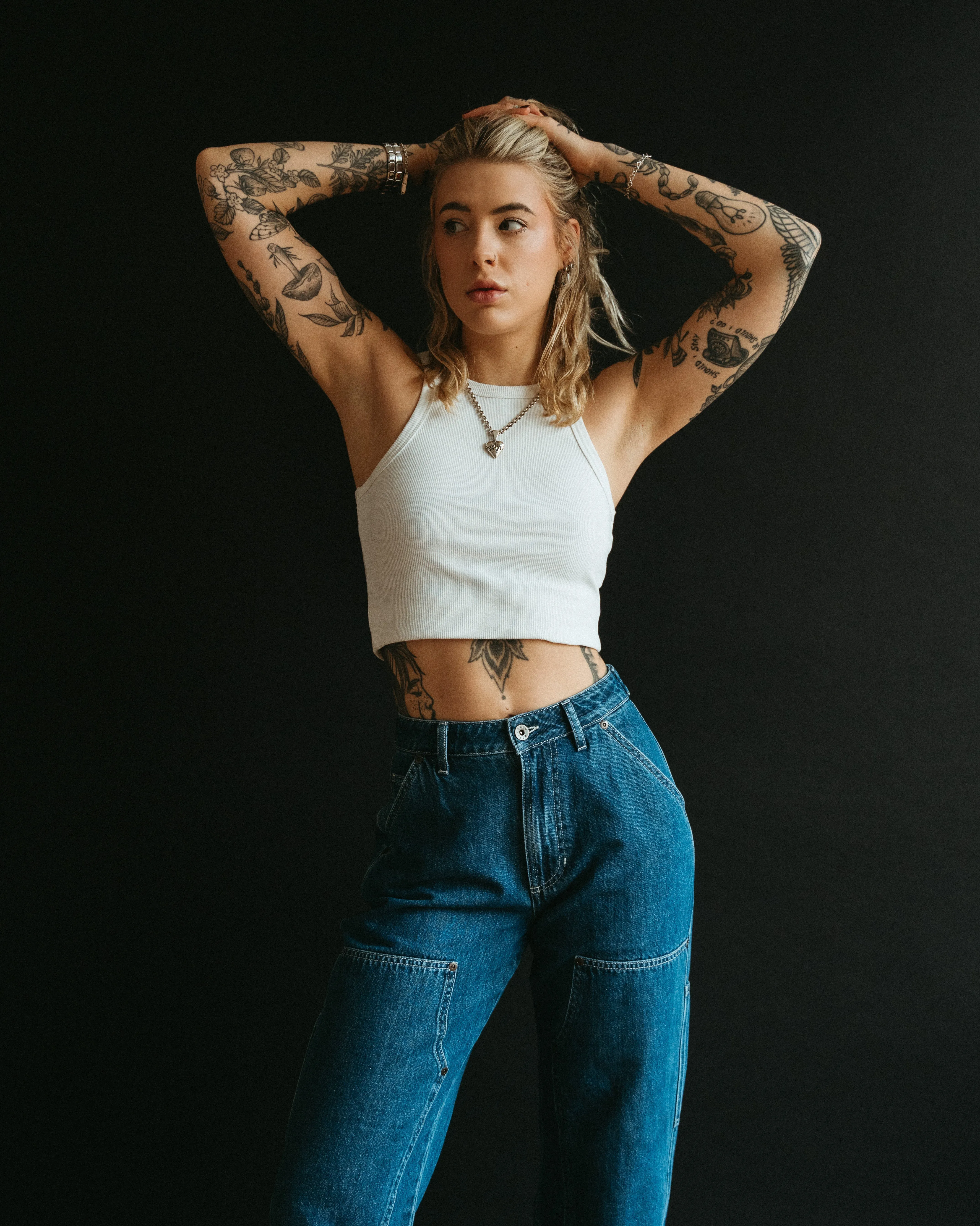 Albion Carpenter Pant - Washed Denim,Women Tops