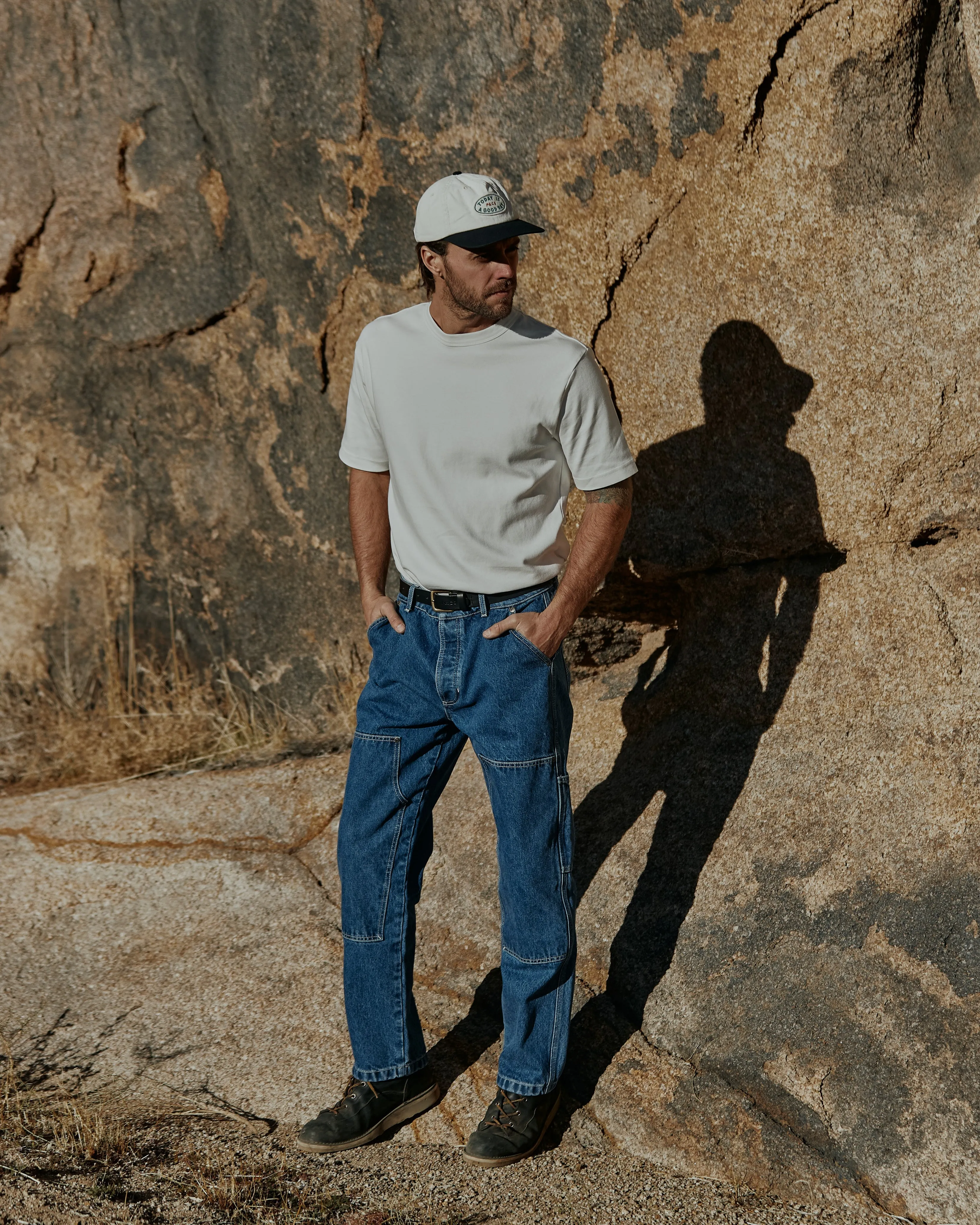 Albion Tapered Carpenter Pant - Washed Denim,Men Tops
