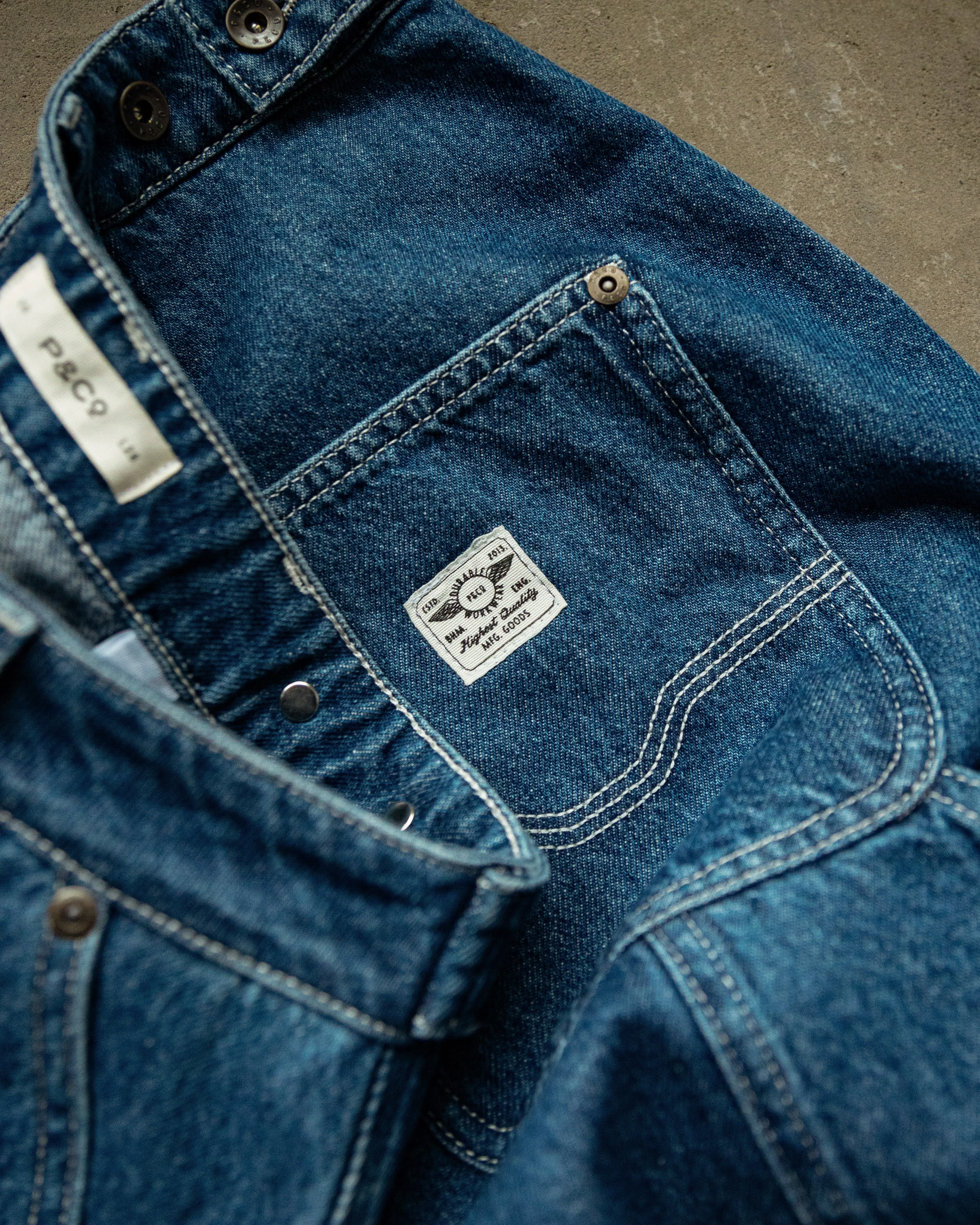 Albion Tapered Carpenter Pant - Washed Denim,Men Tops