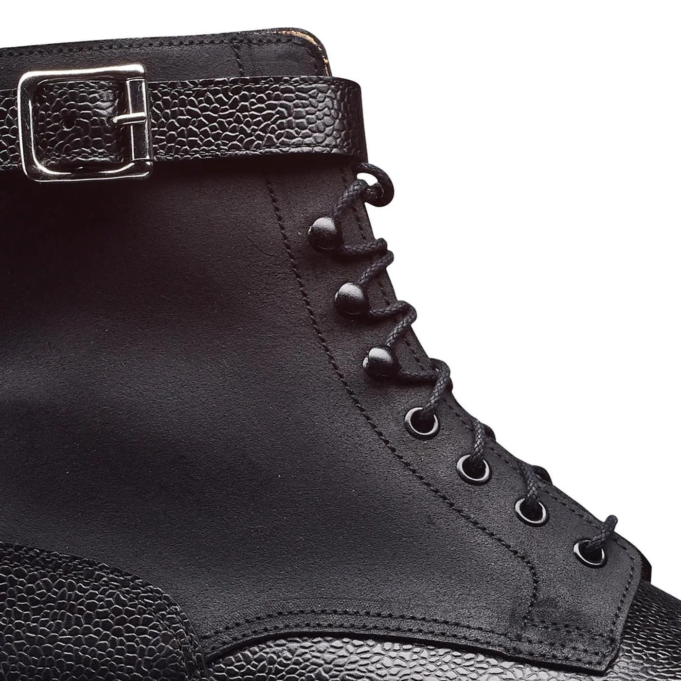 Aldershot Black Scotch Grain & Black Rough-Out Suede,Men Footwear
