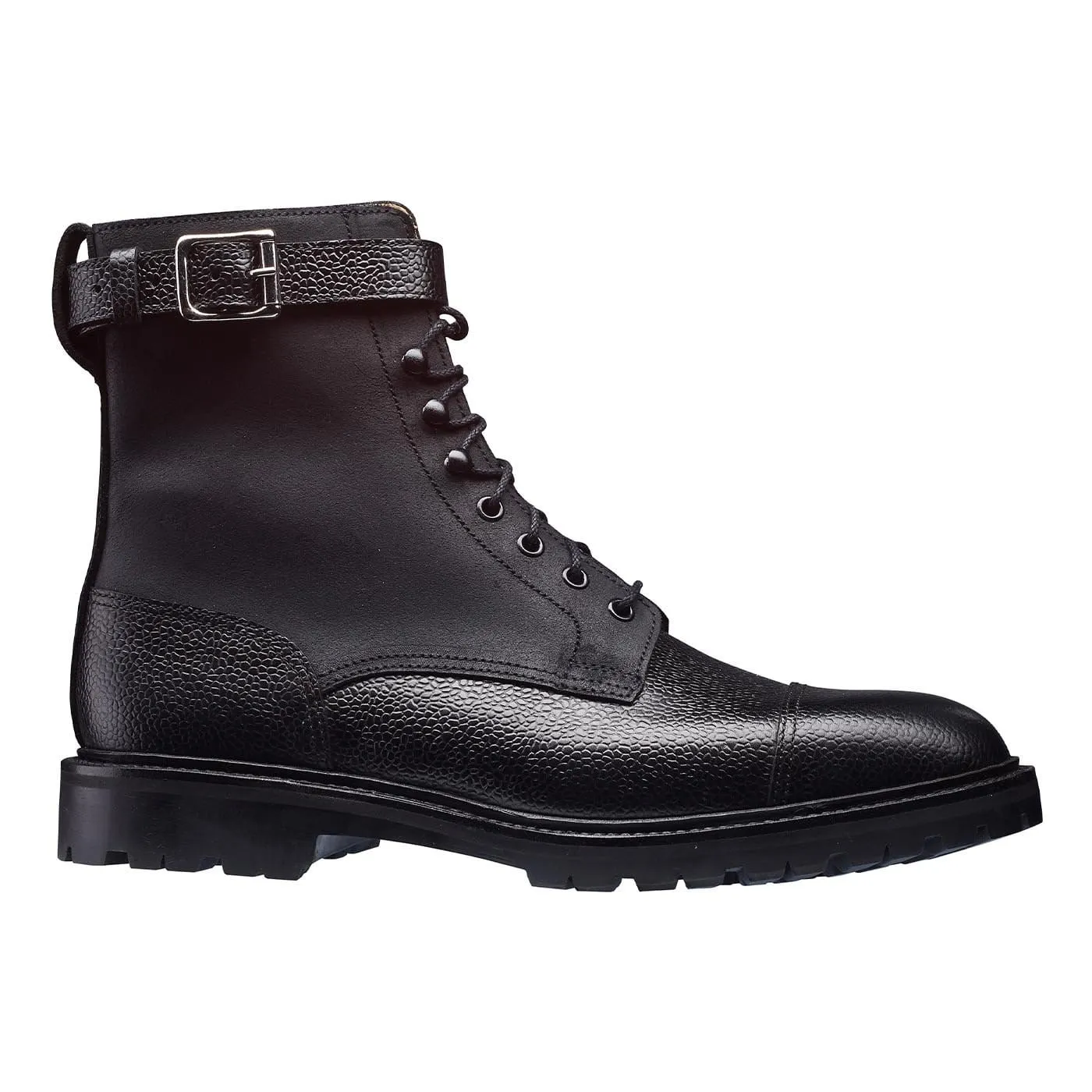 Aldershot Black Scotch Grain & Black Rough-Out Suede,Men Footwear