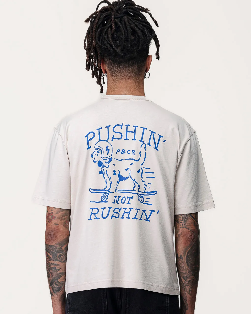 Always Pushin' Boxy T-Shirt - Bone,Men Tops