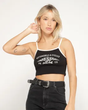Automobiles & Cycles Cami Top - Washed Black,Women Tops