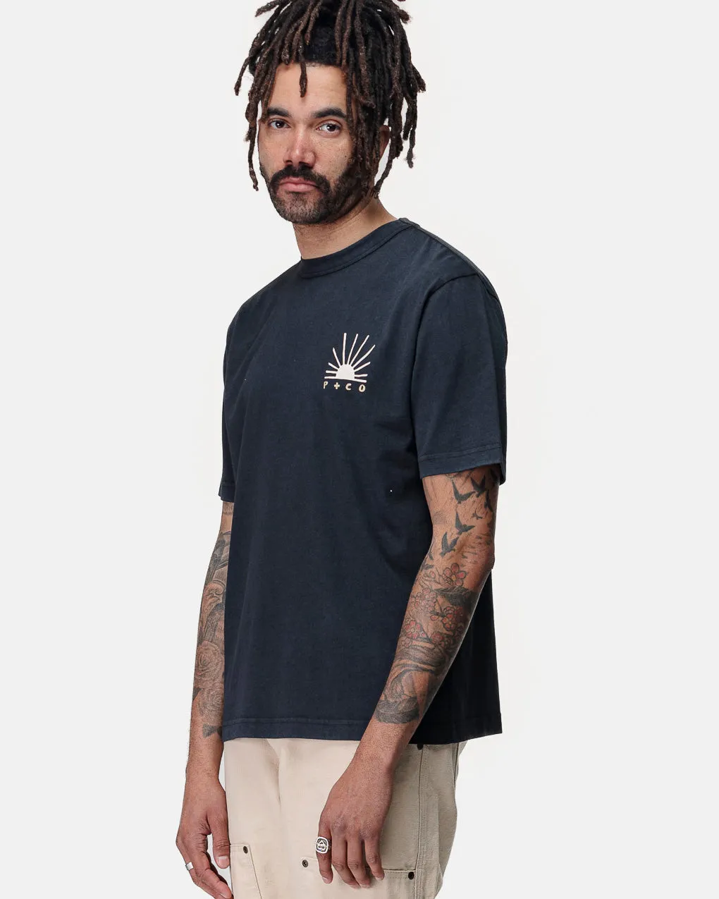 Balance In Chaos T-Shirt - Heavy Washed Black,Men Tops
