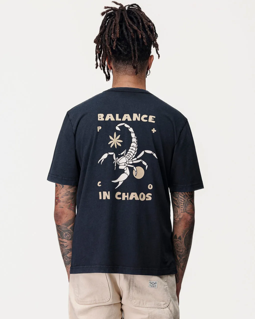 Balance In Chaos T-Shirt - Heavy Washed Black,Men Tops