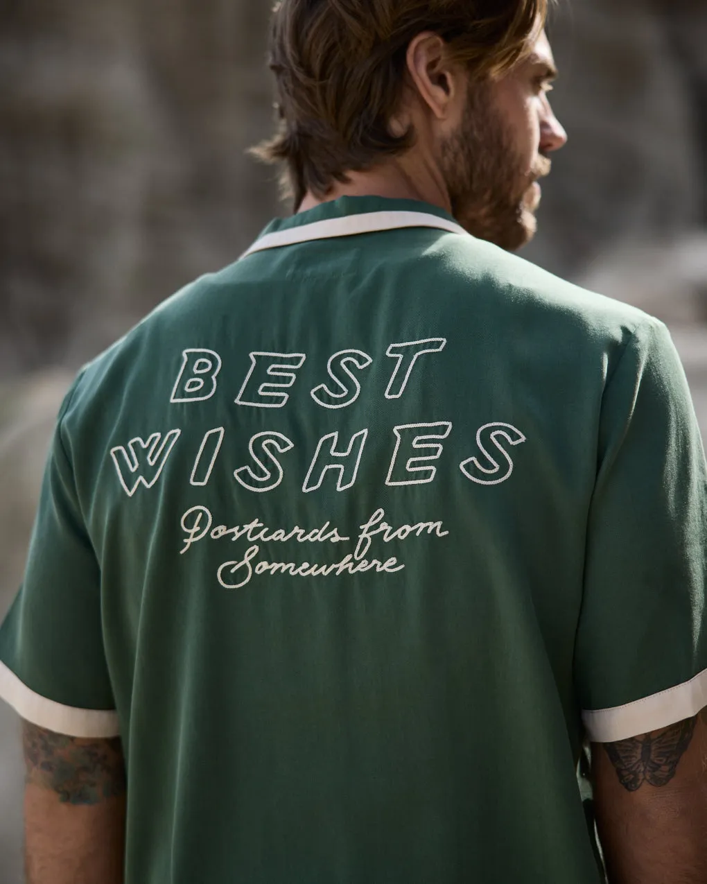 Best Wishes Bowling Shirt,Men Tops