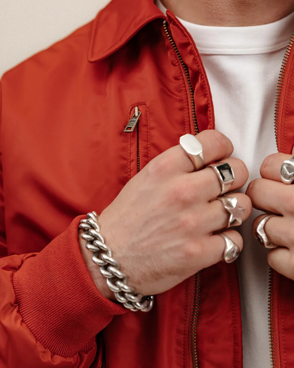 Bronco Bomber Jacket - Red,Men Tops