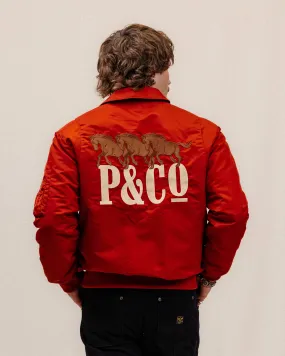 Bronco Bomber Jacket - Red,Men Tops