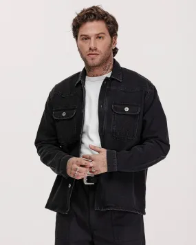 Bronco Overshirt - Washed Black,Men Tops