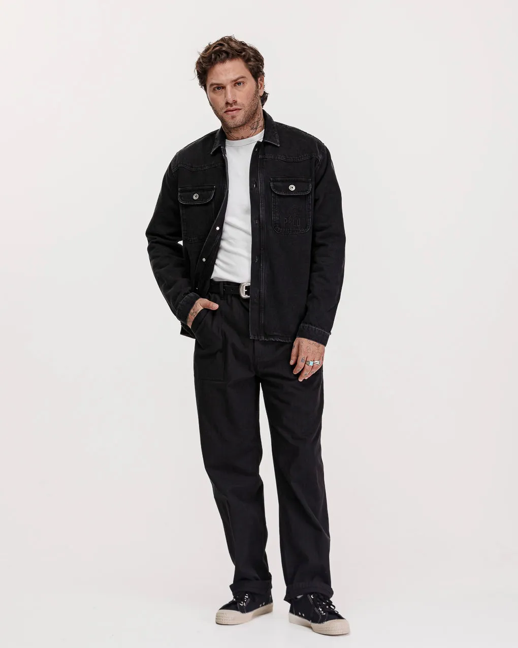 Bronco Overshirt - Washed Black,Men Tops