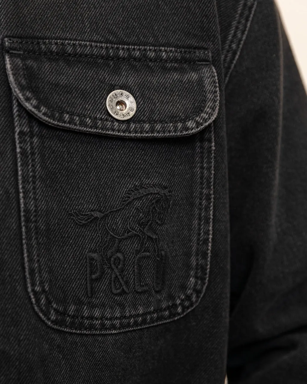 Bronco Overshirt - Washed Black,Men Tops