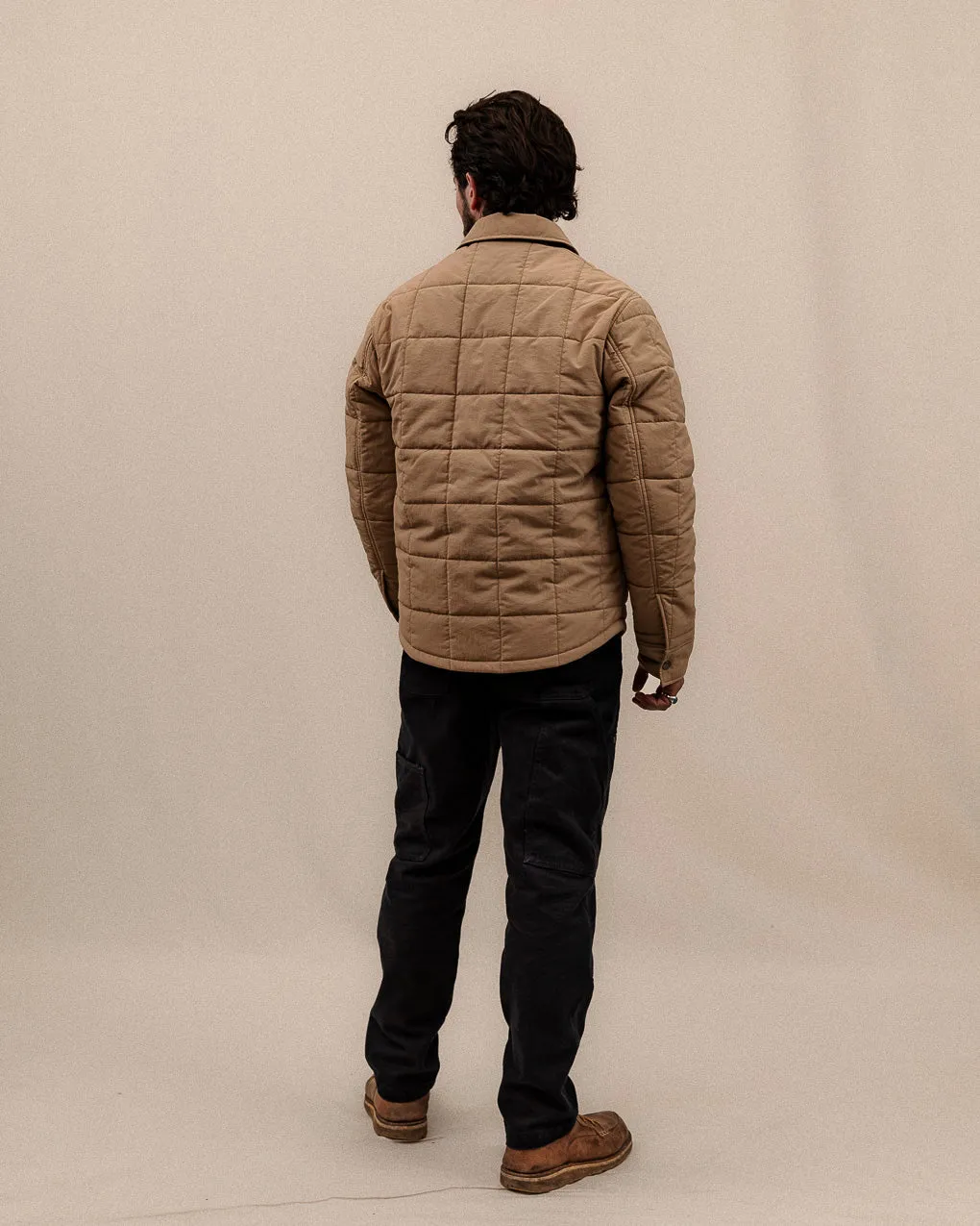 Bronson Quilted Overshirt - Sand,Men Tops