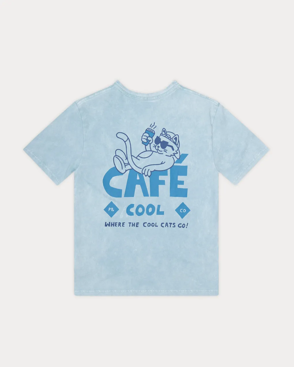 Caf?? Cool T-Shirt - Vintage Blue,Men Tops