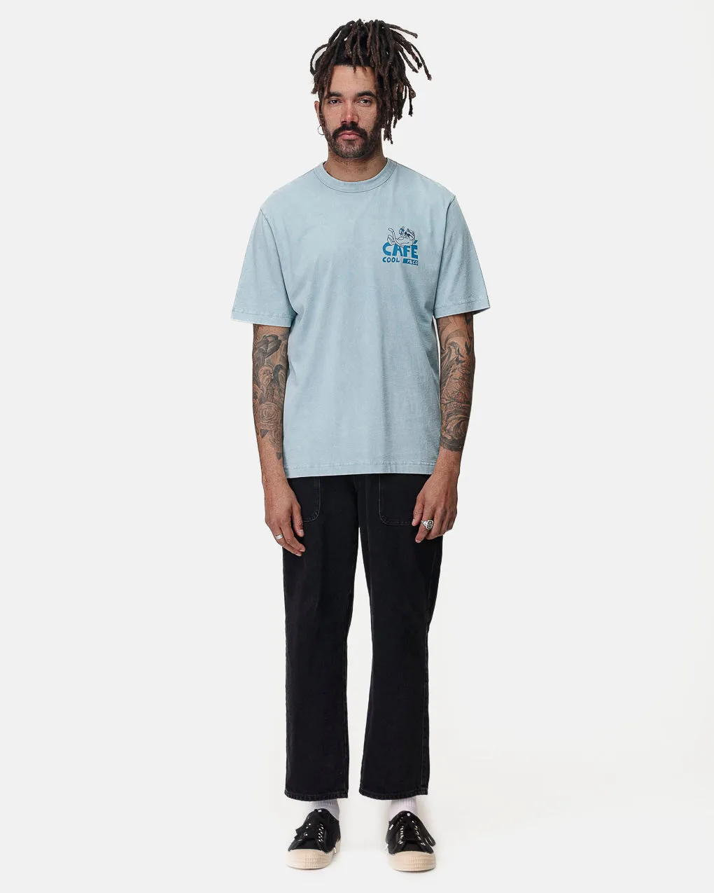 Caf?? Cool T-Shirt - Vintage Blue,Men Tops
