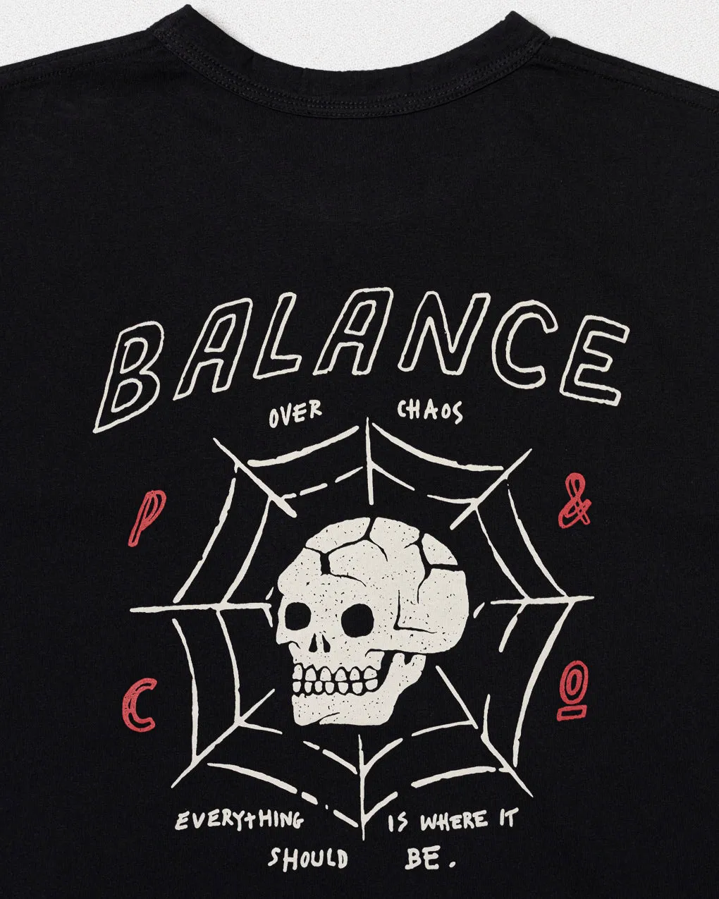 Chaos Web T-Shirt - Washed Black,Men Tops