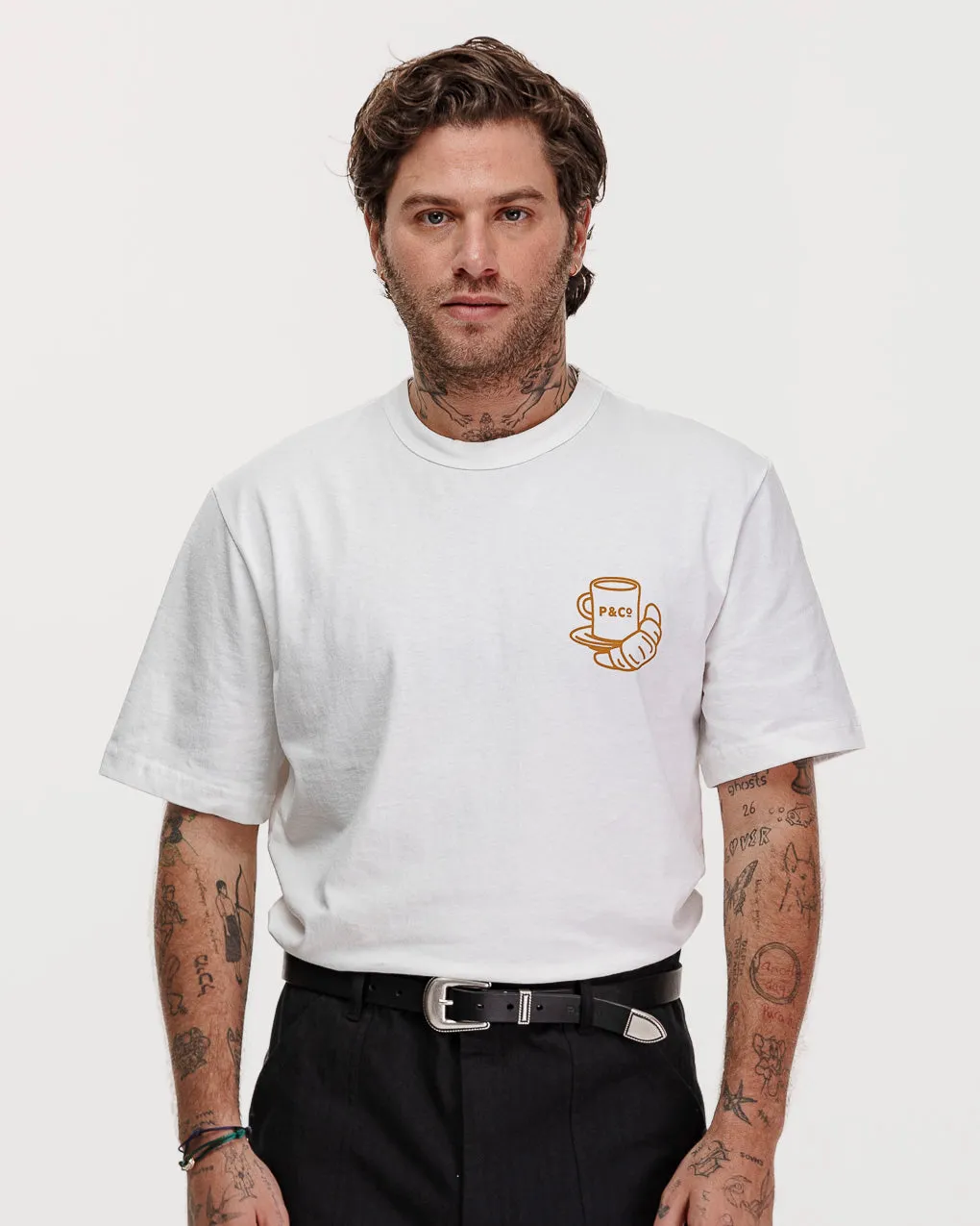 Coffee & Croissants T-Shirt - Off White,Men Tops