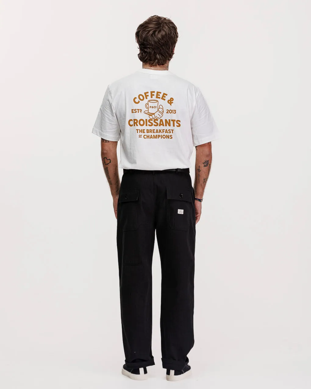 Coffee & Croissants T-Shirt - Off White,Men Tops