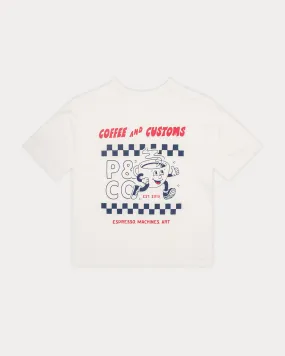 Coffee & Customs Boxy T-Shirt - Bone,Men Tops