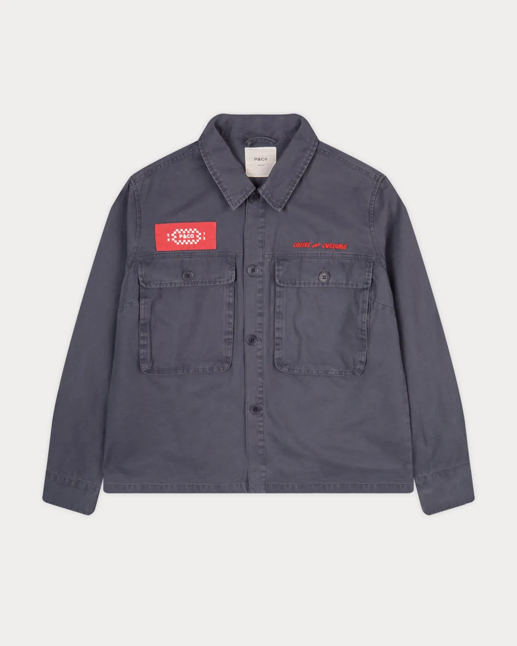 Coffee & Customs Uniform Overshirt - Washed Navy,Men Tops