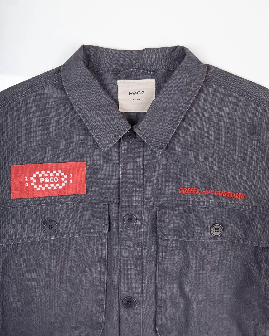 Coffee & Customs Uniform Overshirt - Washed Navy,Men Tops