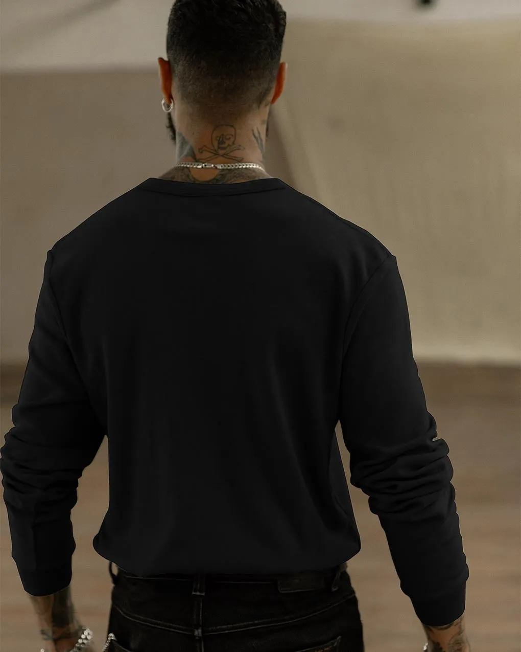 Crafted Heavyweight Henley - Black,Men Tops