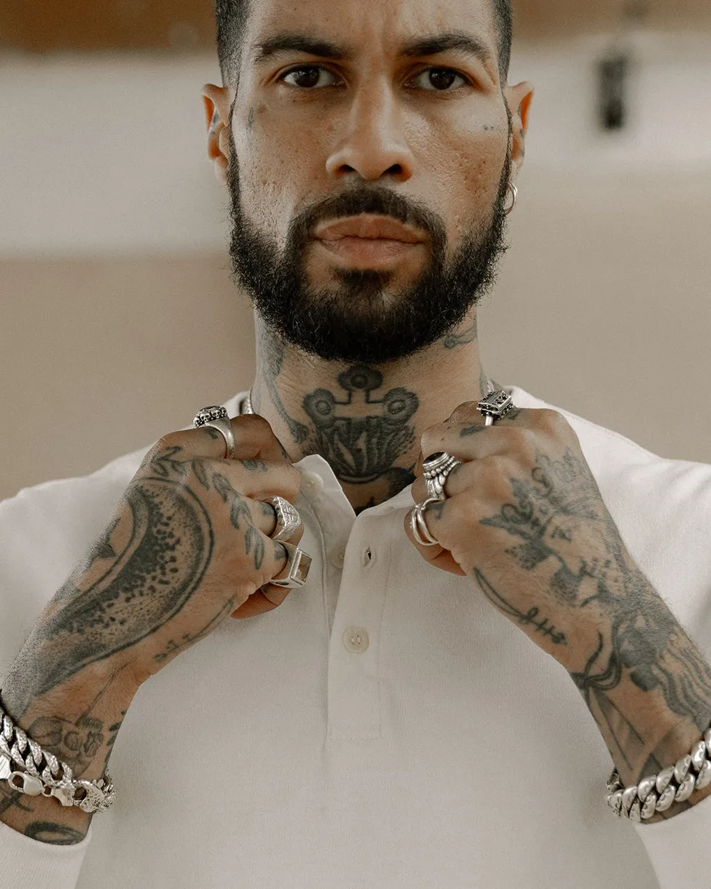 Crafted Heavyweight Henley - Off White,Men Tops