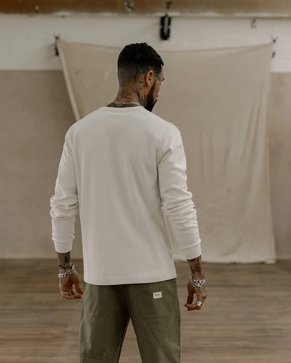 Crafted Heavyweight Henley - Off White,Men Tops