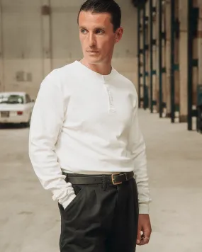 Crafted Heavyweight Henley - Off White,Men Tops