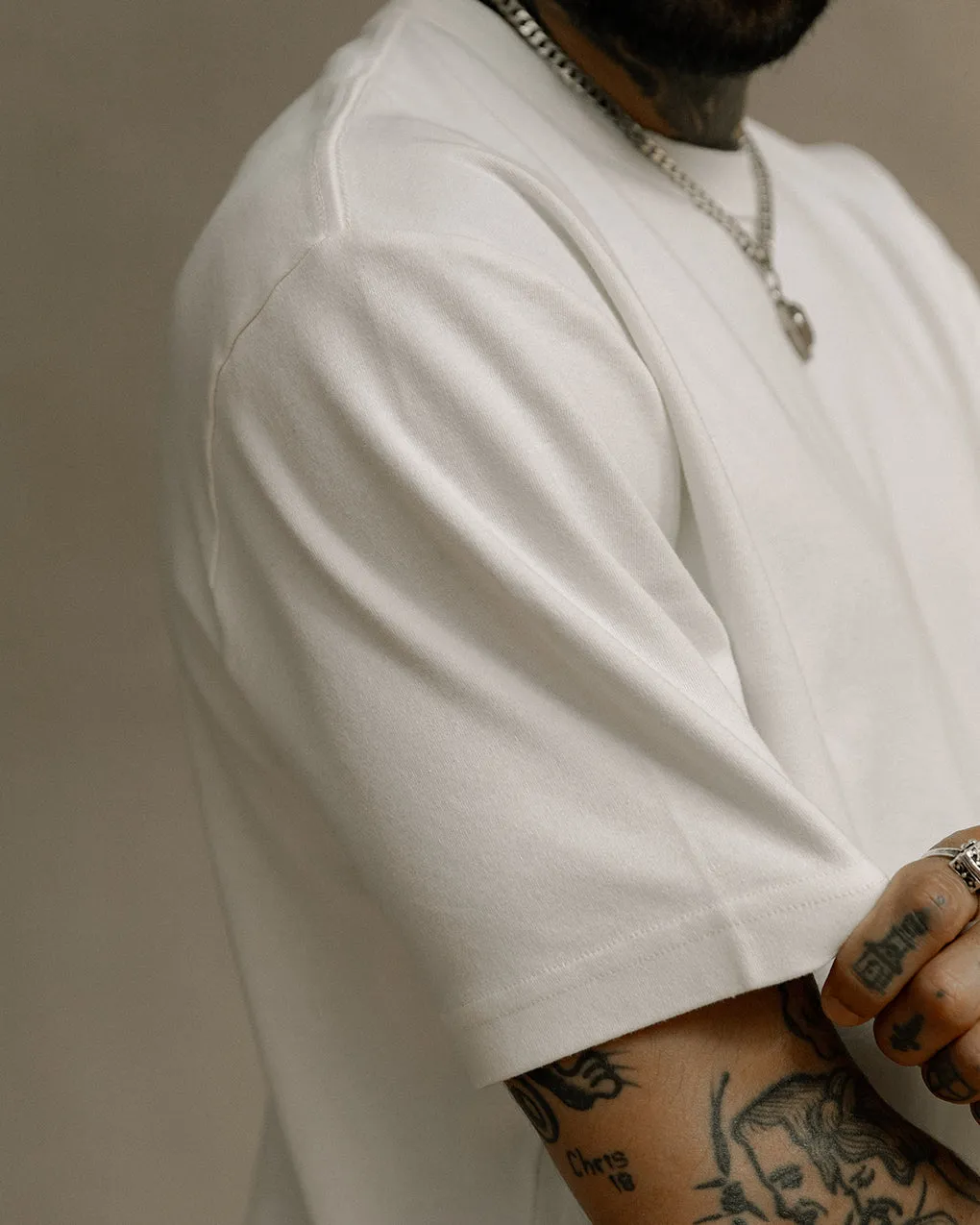 Crafted Heavyweight T-Shirt - Off White,Men Tops
