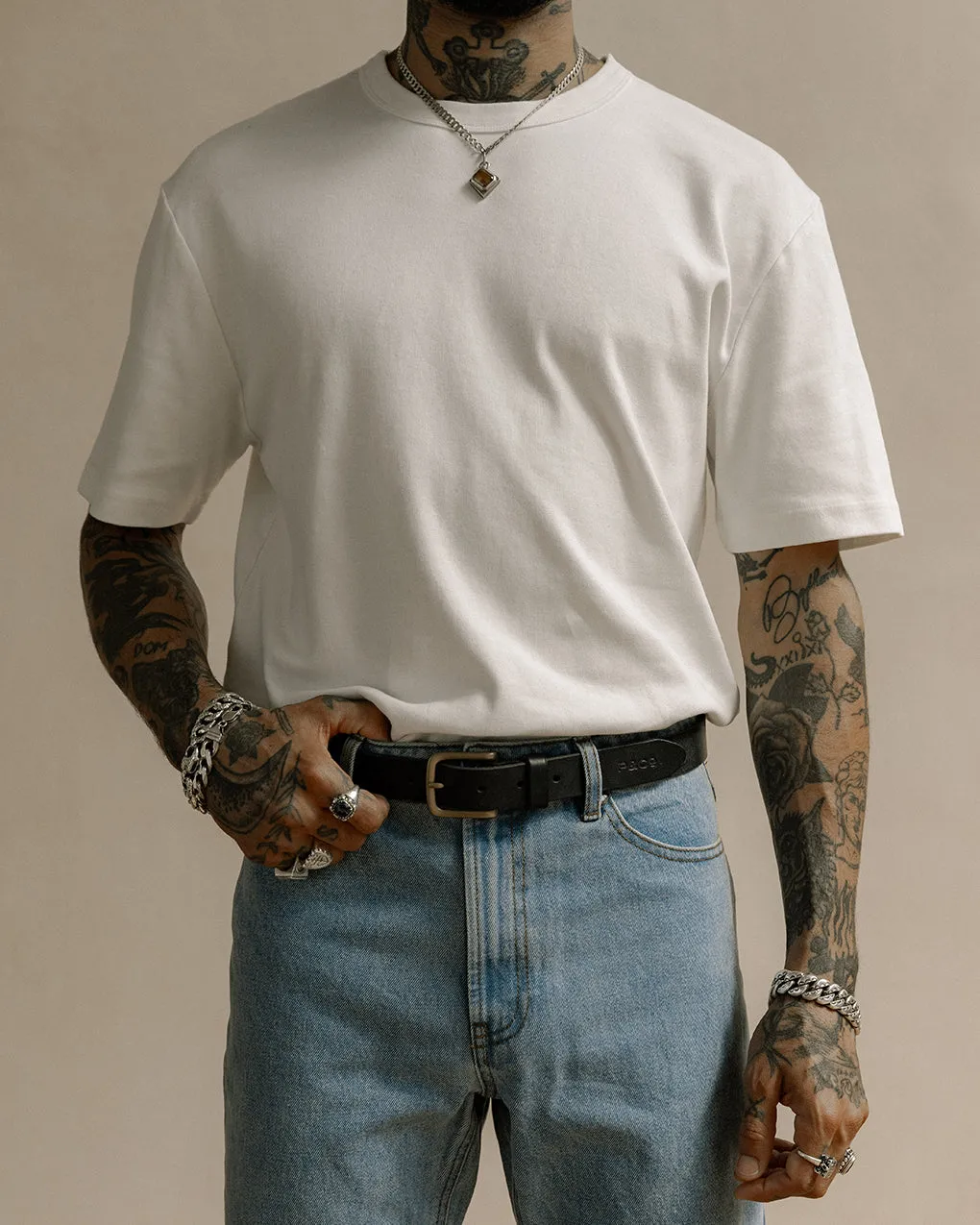 Crafted Heavyweight T-Shirt - Off White,Men Tops