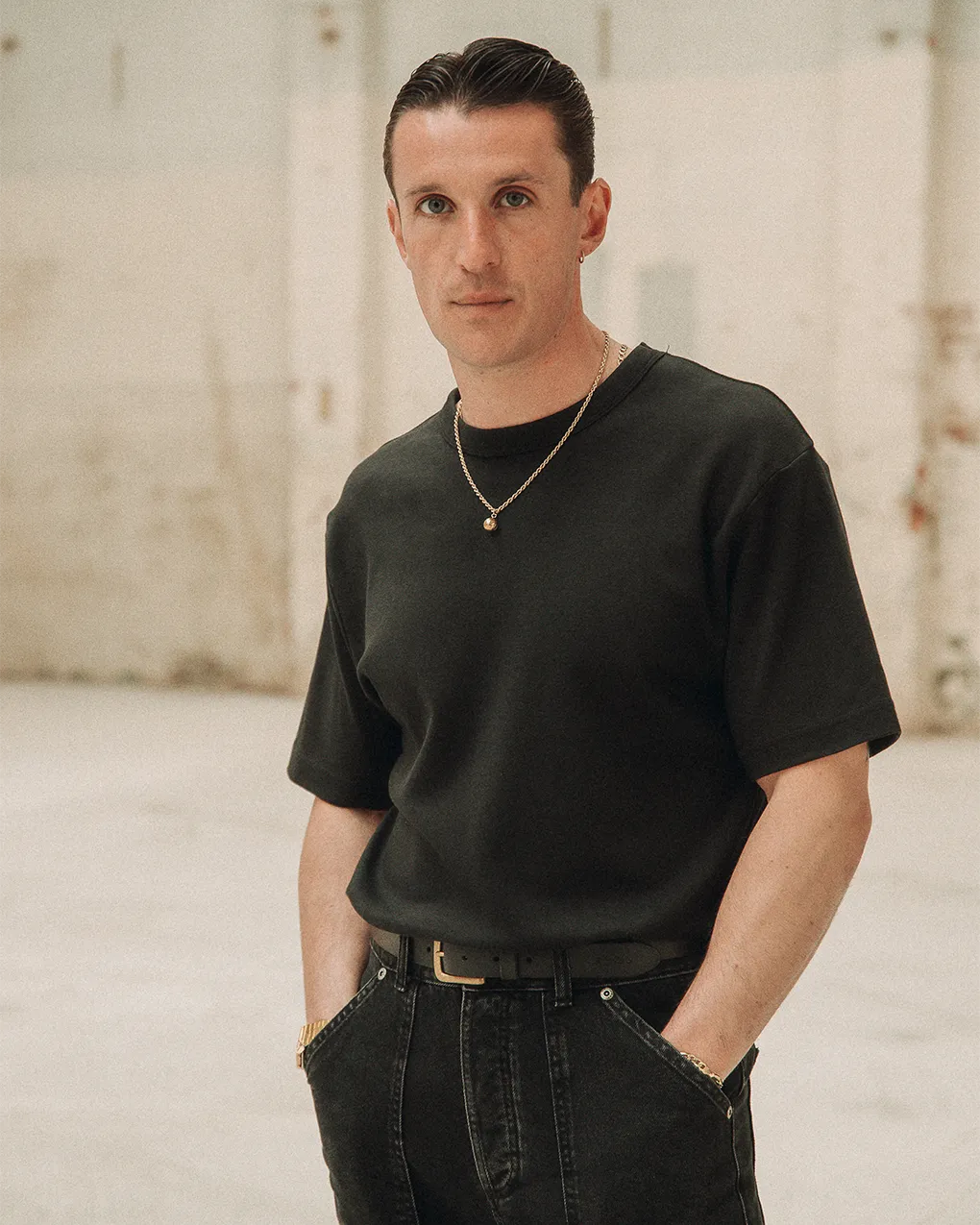 Crafted Heavyweight T-Shirt - Washed Black,Men Tops