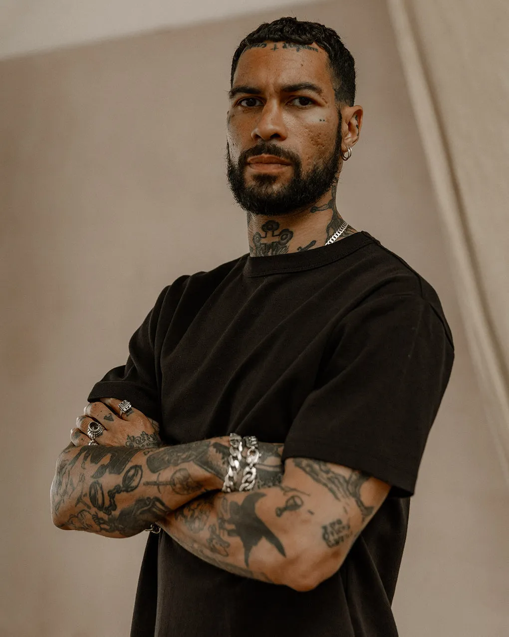 Crafted Heavyweight T-Shirt - Washed Black,Men Tops