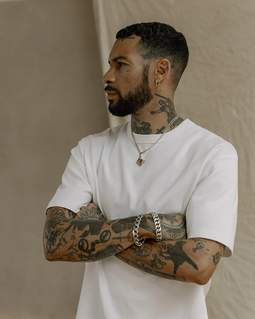 Crafted Heavyweight T-Shirt - White,Men Tops