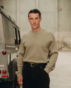 Crafted Ribbed Longsleeve - Olive,Men Tops