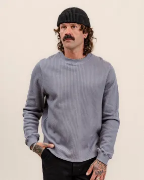 Crafted Ribbed Longsleeve - Slate,Men Tops