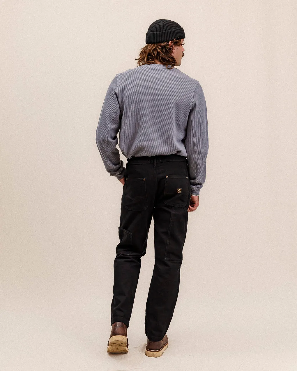 Crafted Ribbed Longsleeve - Slate,Men Tops