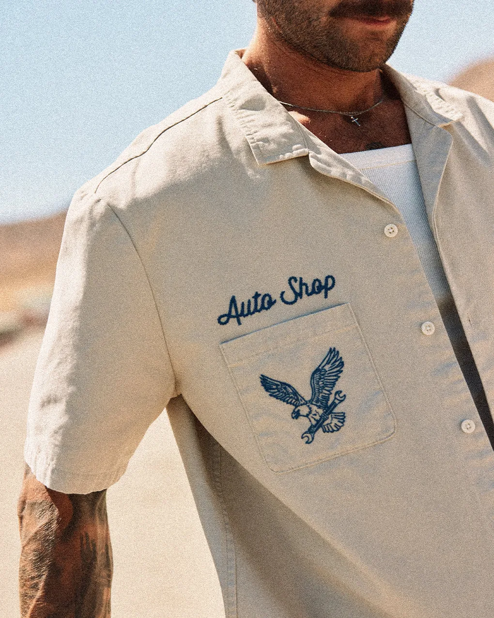 Death Valley Depot Shirt - Stone,Men Tops