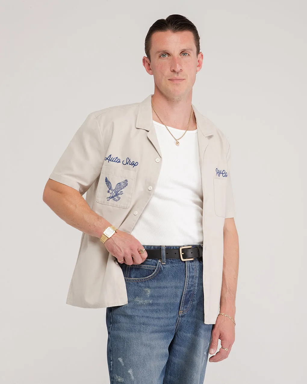 Death Valley Depot Shirt - Stone,Men Tops