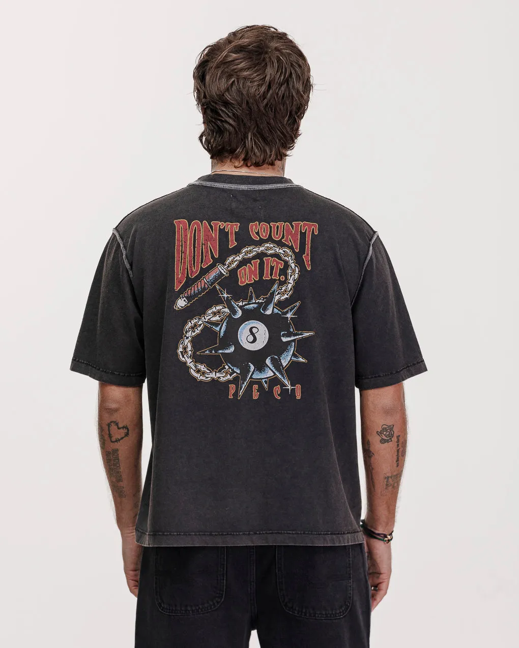 Don't Count On It Boxy T-shirt - Acid Wash,Men Tops