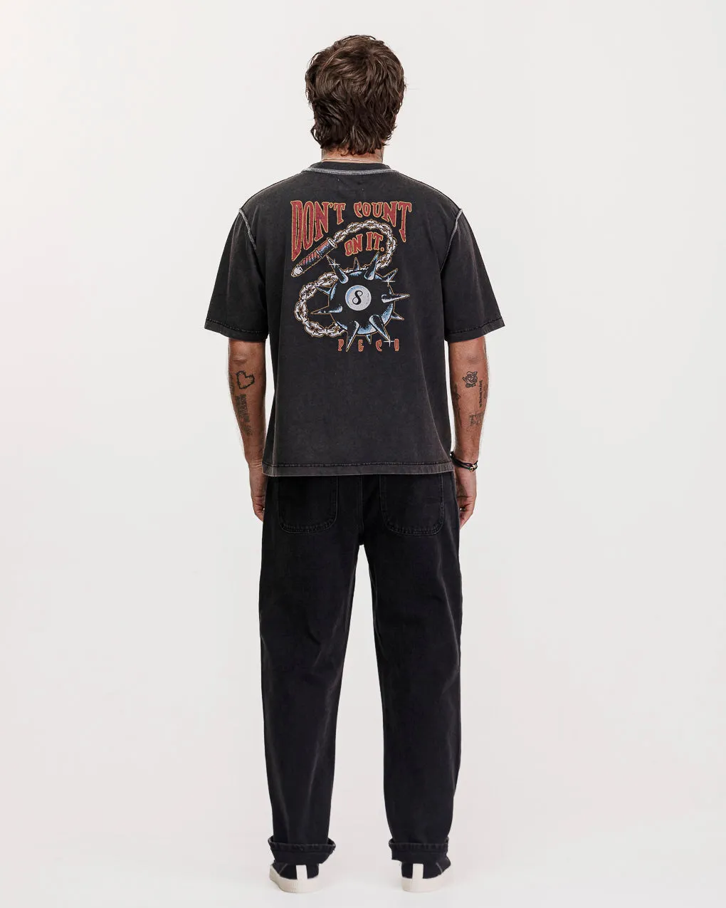 Don't Count On It Boxy T-shirt - Acid Wash,Men Tops