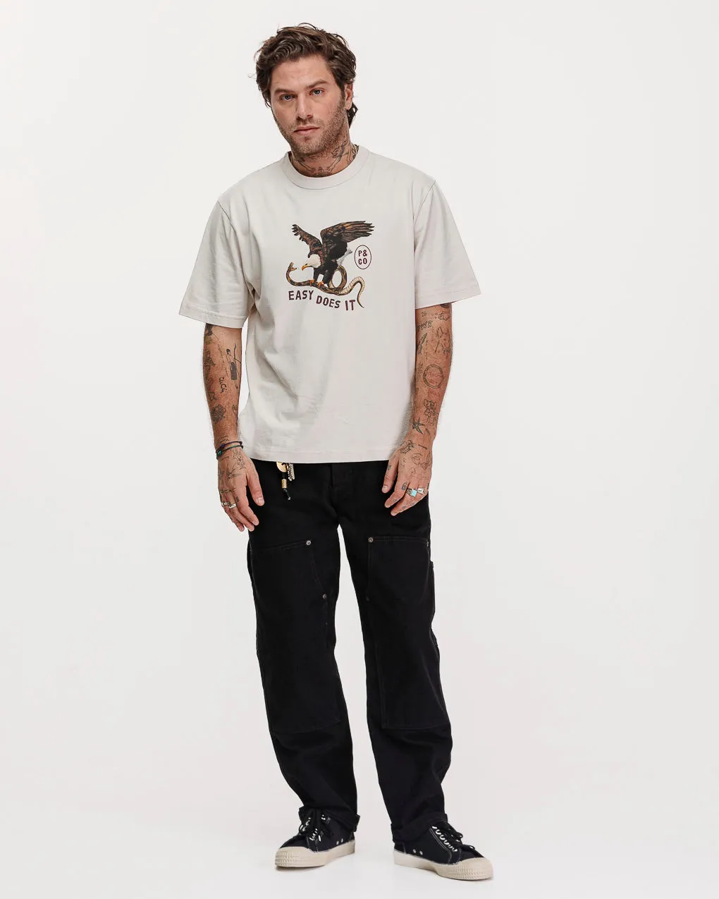 Easy Does It Boxy T-Shirt - Bone,Men Tops