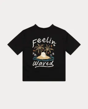 Feelin' Waved Boxy T-Shirt - Washed Black,Men Tops