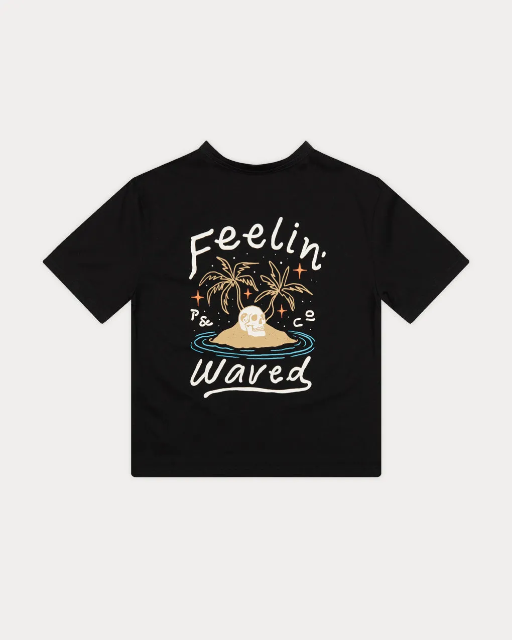 Feelin' Waved Boxy T-Shirt - Washed Black,Men Tops