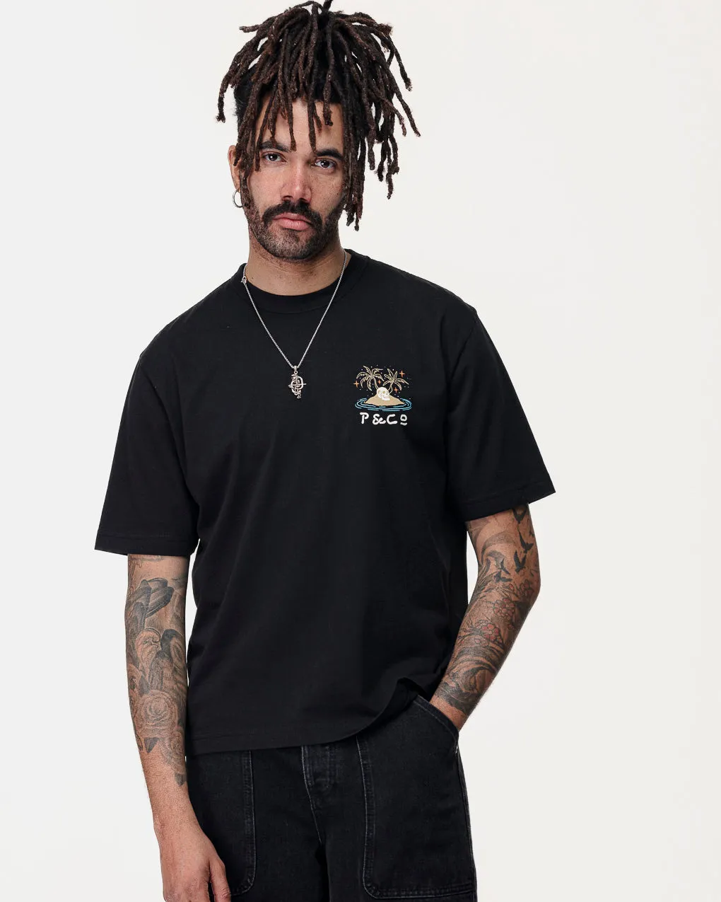 Feelin' Waved Boxy T-Shirt - Washed Black,Men Tops