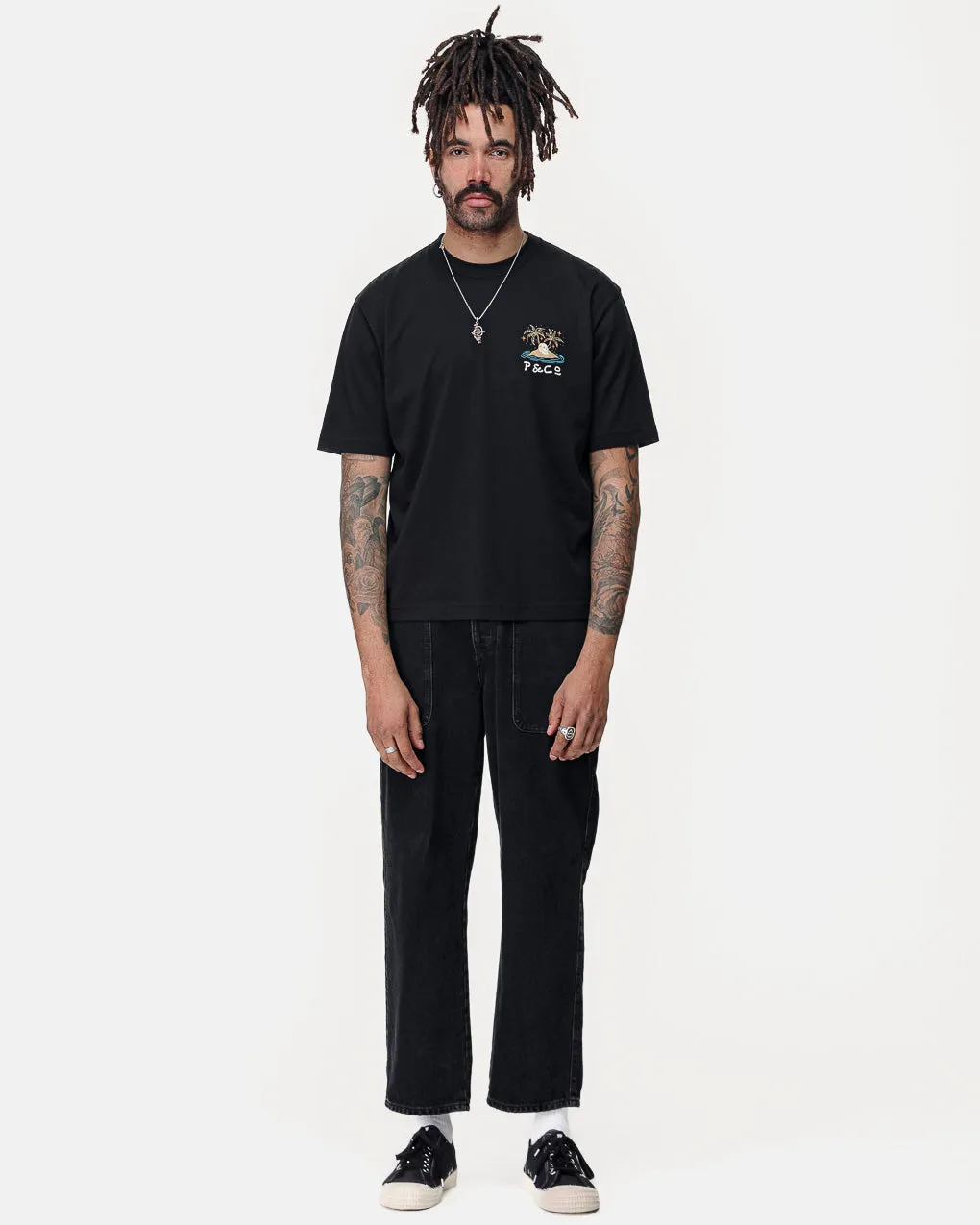 Feelin' Waved Boxy T-Shirt - Washed Black,Men Tops