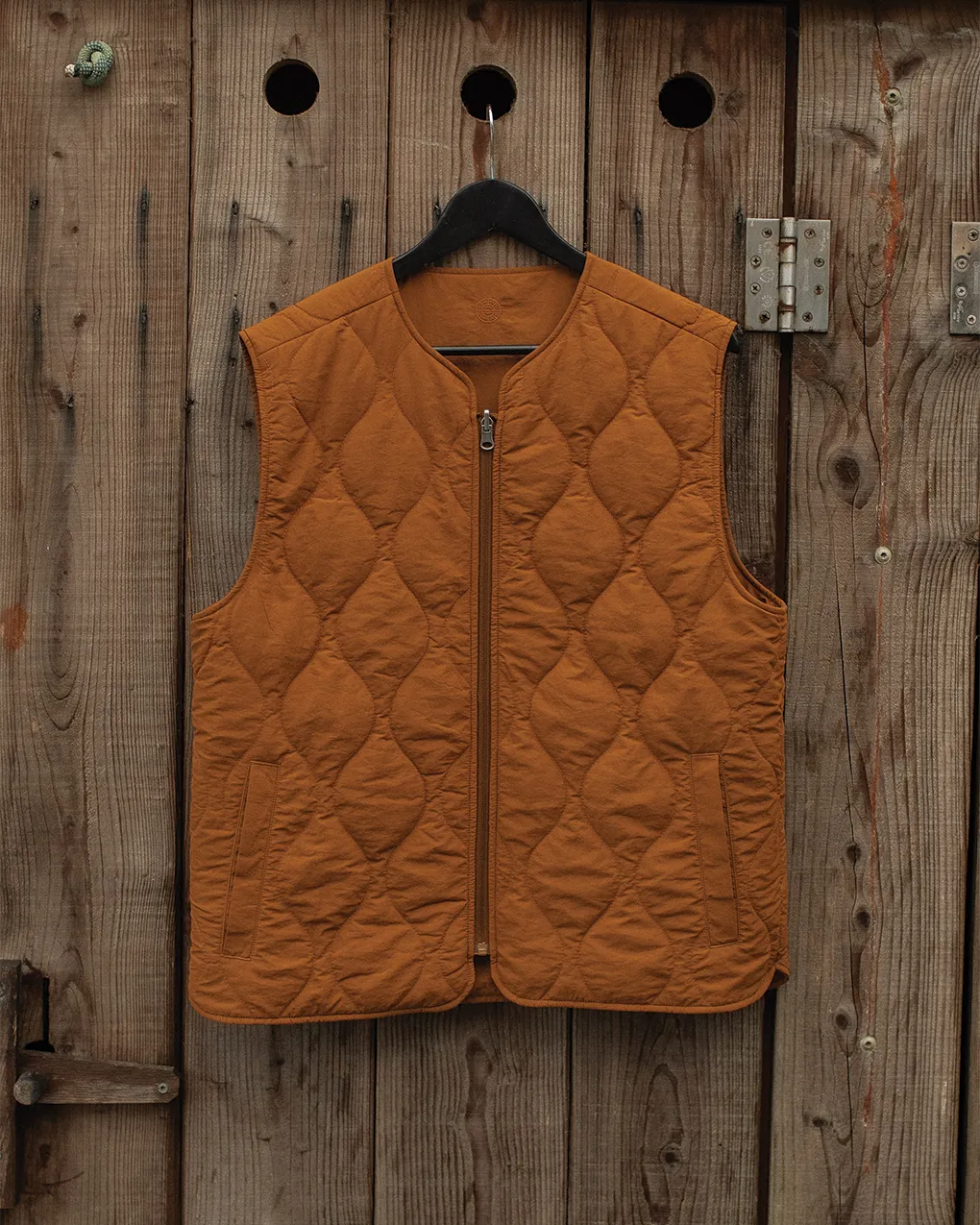 Fern Quilted Reversible Liner Vest - Rust,Men Tops