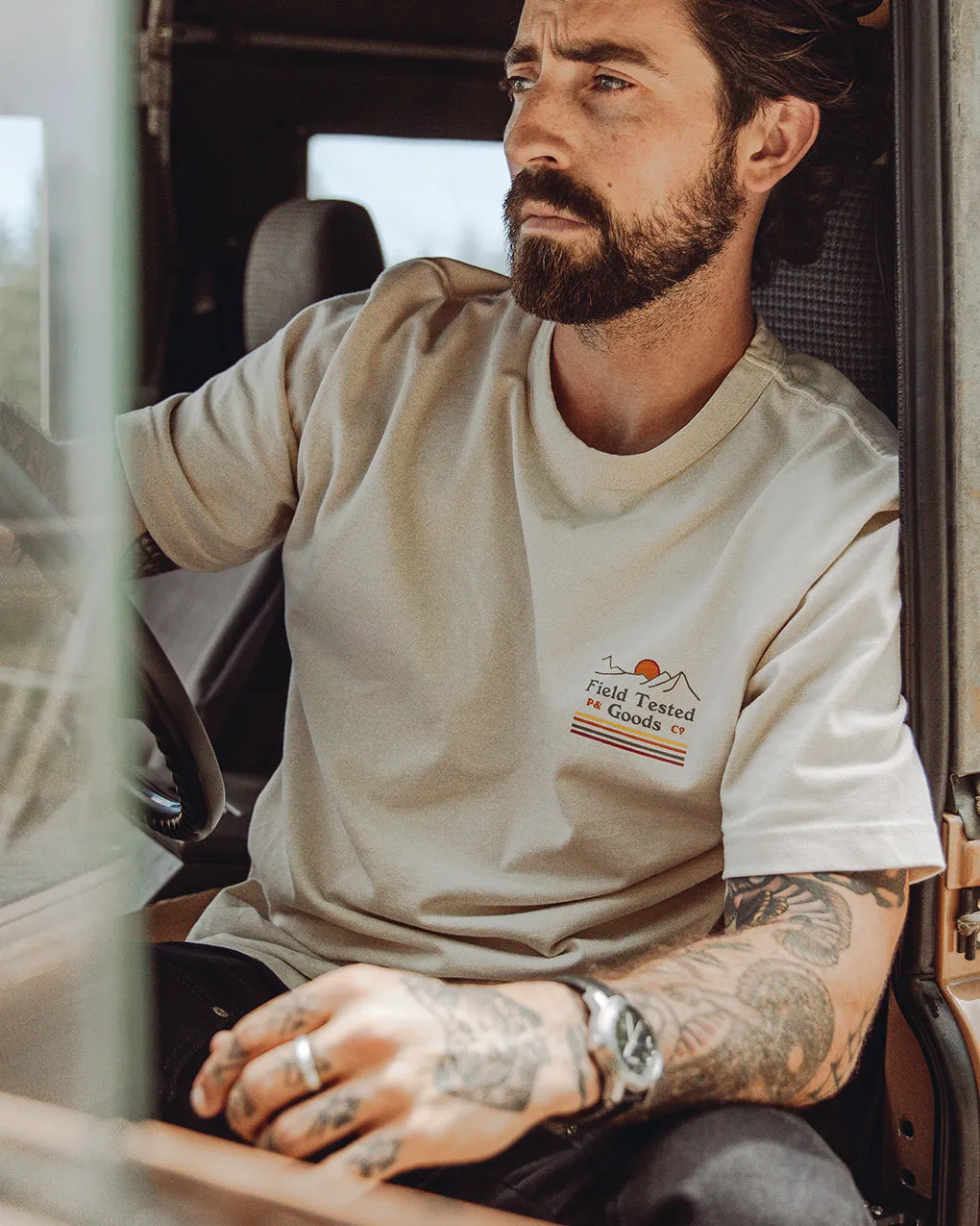 Field Tested Goods T-Shirt - Bone,Men Tops