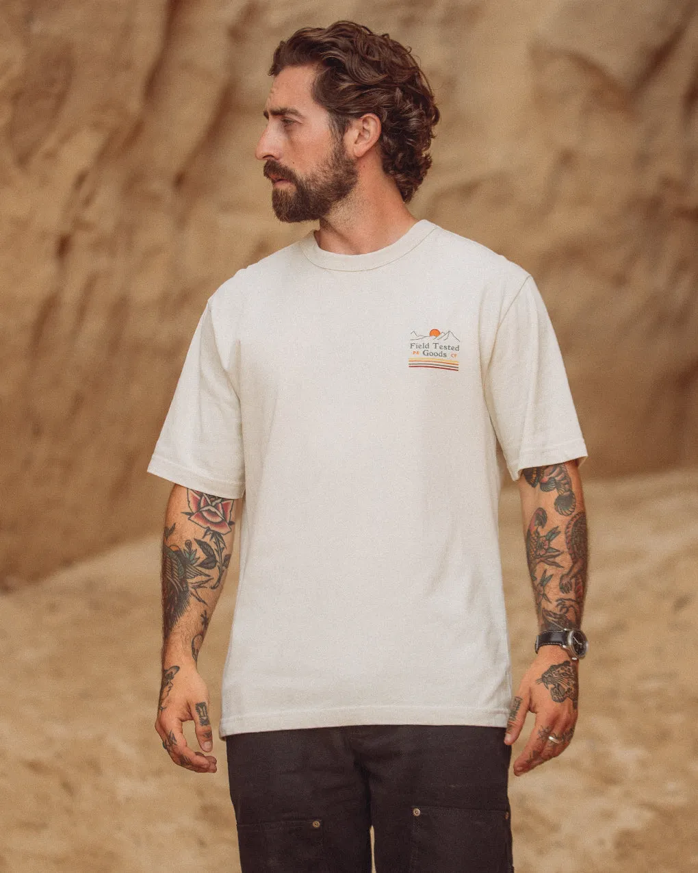 Field Tested Goods T-Shirt - Bone,Men Tops